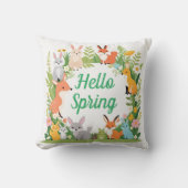 かわいい動物たち、こんにちは春。 クッション (正面)