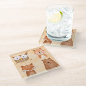 かわいい動物たち ガラスコースター (アングル)