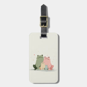 かわいい動物たち – ユーモアあふれるカエルのファミリーアート ラゲッジタグ