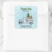 かわいい動物とクリスマストラックありがとうパーティー スクエアシール (バッグ)