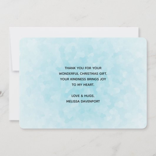 かわいい動物とクリスマストラックありがとう サンキューカード (裏面)