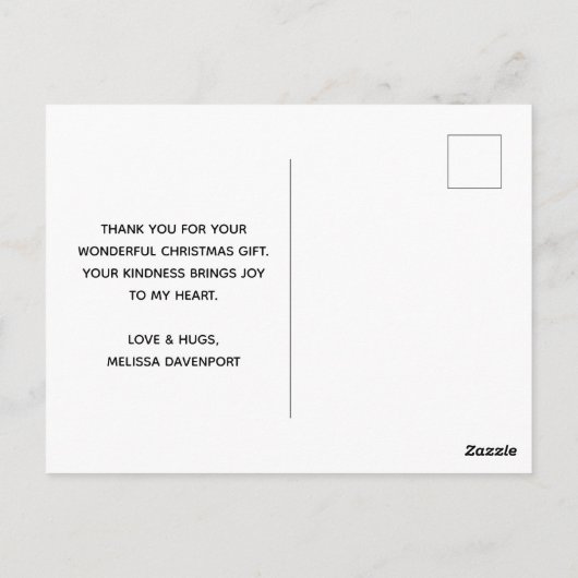 かわいい動物とクリスマストラックありがとう ポストカード (裏面)