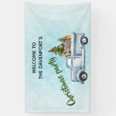 かわいい動物とトラックのクリスマスパーティー 横断幕 (縦)