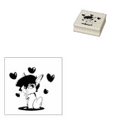 かわいい動物とハート ラバースタンプ (押印)