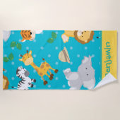 かわいい動物と可愛い動物 ビーチタオル (正面)