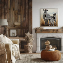 かわいい動物と愛らしい野生動物ゼブラファミリー