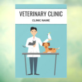 かわいい動物と文字の獣医 ウィンドウサイン (シート3)