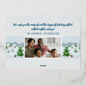 かわいい動物と雪のクリスマスヴィレッジ 箔シーズンカード (裏面)