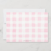 かわいい動物のおもしろいが1歳の誕生日ピンクの写真に 招待状 (裏面)