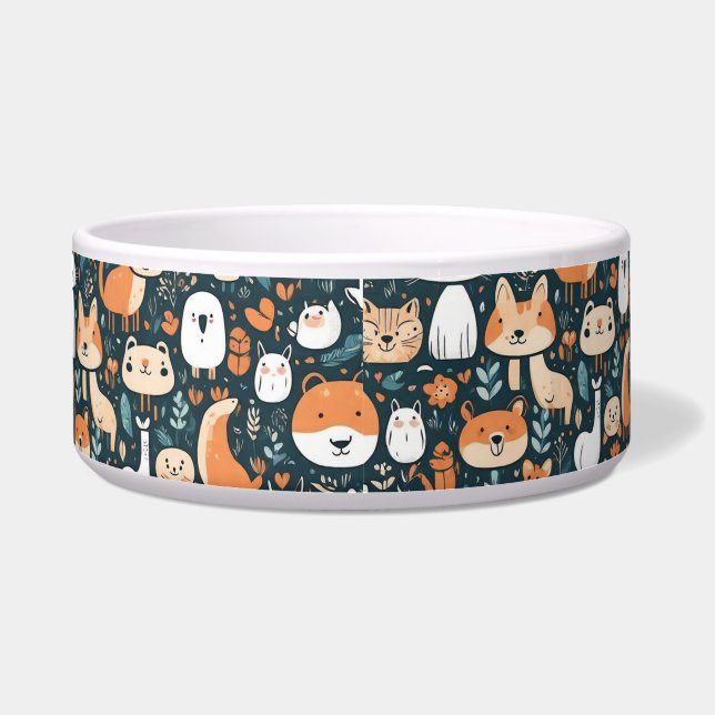 かわいい動物のおもしろいデザイン緑の装飾 ボウル (正面)