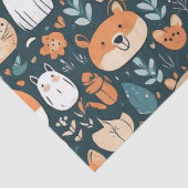 かわいい動物のおもしろいデザイン緑の装飾 薄葉紙 (詳細)