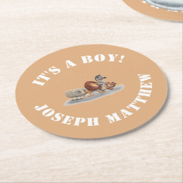 かわいい動物のぬいぐるみをテーマ ラウンドペーパーコースター