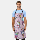 かわいい動物のアイスクリーム・コーン エプロン (着用した状態)