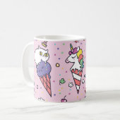かわいい動物のアイスクリーム・コーン コーヒーマグカップ (正面左)