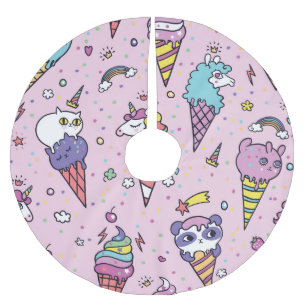 かわいい動物のアイスクリーム・コーン ブラッシュドポリエステルツリースカート