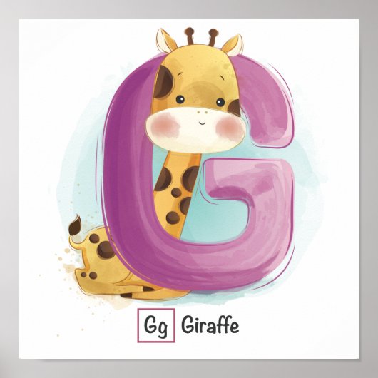 かわいい動物のアルファベットのポスター ポスター (正面)