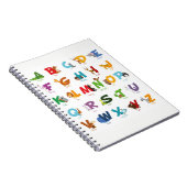 かわいい動物のアルファベットの手紙 ノートブック (右側)