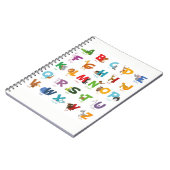 かわいい動物のアルファベットの手紙 ノートブック (左側)