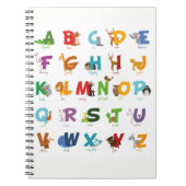 かわいい動物のアルファベットの手紙 ノートブック (正面)