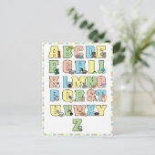 かわいい動物のアルファベット文字教育 ポストカード (スタンド正面)