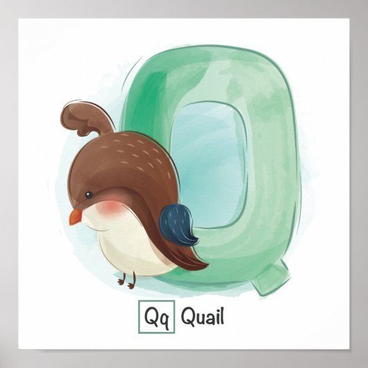 かわいい動物のアルファベット ポスター (正面)