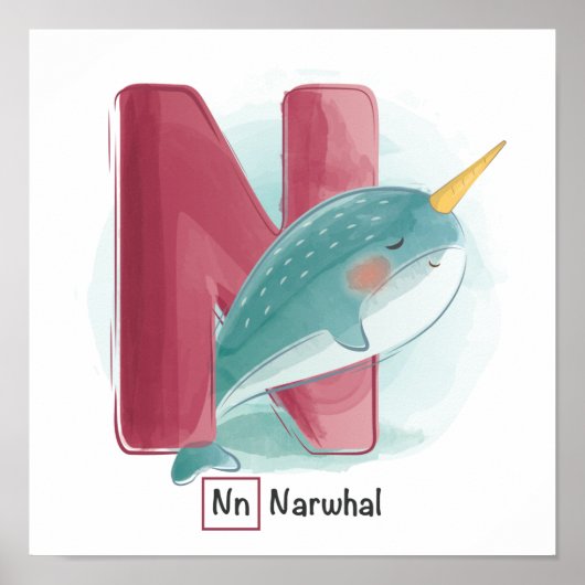 かわいい動物のアルファベット ポスター (正面)