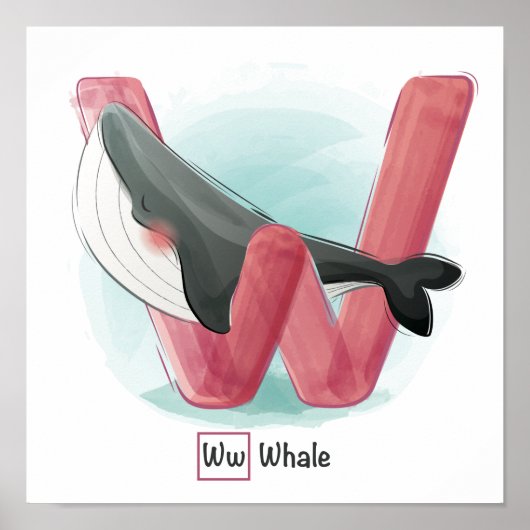 かわいい動物のアルファベット ポスター (正面)