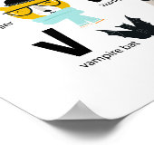 かわいい動物のアルファベット | 帽子をかぶっている動物も ポスター (角)