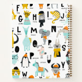 かわいい動物のアルファベット |帽子を持っている人もいる ノートブック (裏面)