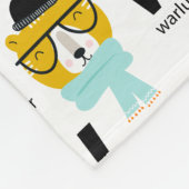 かわいい動物のアルファベット |帽子を持っている人もいる フリースブランケット (角)