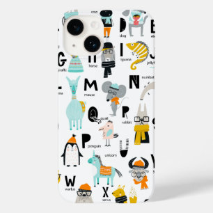 かわいい動物のアルファベット 帽子を持っている人もいる Case-Mate iPhone 14ケース