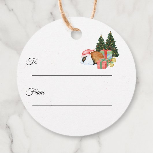 かわいい動物のイラストメリークリスマスプレゼント フェイバータグ (裏面)