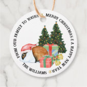 かわいい動物のイラストメリークリスマスプレゼント フェイバータグ (正面)