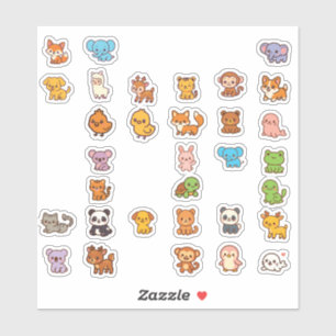 かわいい動物のイラスト ステッカー パック シール