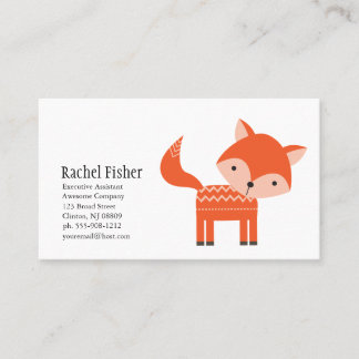 かわいい動物のオレンジキツネの名刺 名刺