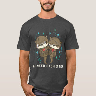 かわいい動物のカップルバレンタインデーの贈り物 Tシャツ