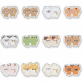 かわいい動物のカップル シール (正面)