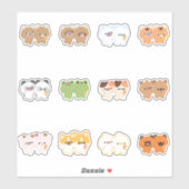 かわいい動物のカップル シール (シート)