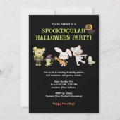 かわいい動物のキッズスプオクトカキュラハローウィンパーティ 招待状 (正面)