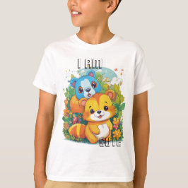 かわいい動物のキャラクターイラスト 私はかわいいです Tシャツ