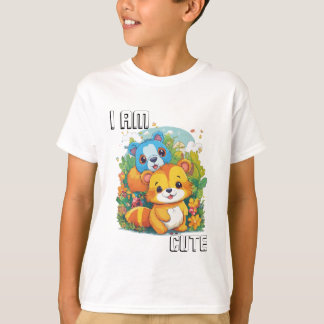 かわいい動物のキャラクターイラスト 私はかわいい Tシャツ