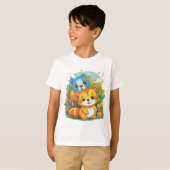 かわいい動物のキャラクターイラスト Tシャツ (正面フル)