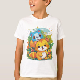 かわいい動物のキャラクターイラスト Tシャツ