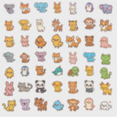 かわいい動物のキャラクターステッカーセット シール (正面)
