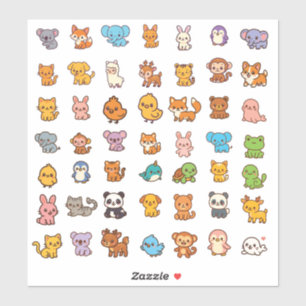 かわいい動物のキャラクターステッカーセット シール
