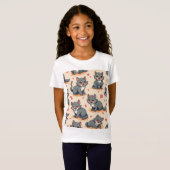 かわいい動物のキャラクターTシャツ Tシャツ (正面フル)