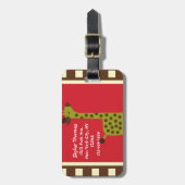 かわいい動物のキリン ラゲッジタグ (正面縦)