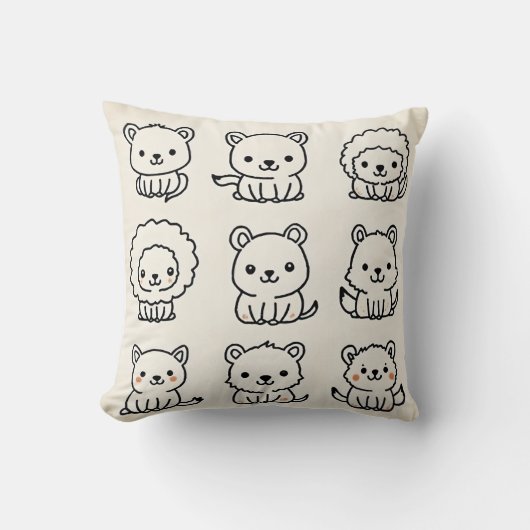 かわいい動物のクッション クッション (正面)