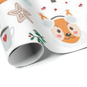 かわいい動物のクリスマスパターン ラッピングペーパー (ロールコーナー)