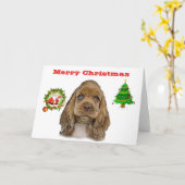 かわいい動物のクリスマス カード (黄色い花)